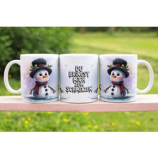Tasse „Du bringst mich zum Schmelzen“ – süße Wintertasse mit Schneemann-Motiv