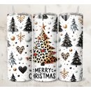 Tumbler Merry Christmas mit Leopardenbaum –...