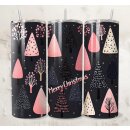 Tumbler Merry Christmas – Rosa-Schwarzes Design mit...