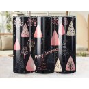 Tumbler Merry Christmas – Rosa-Schwarzes Design mit...