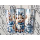 Tumbler Winterkälbchen – Edelstahlbecher 590 ml mit Geschenk- & Weihnachtsmotiv