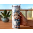 Tumbler Winterkälbchen – Edelstahlbecher 590 ml mit Geschenk- & Weihnachtsmotiv