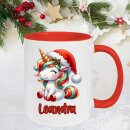 Personalisierte Weihnachtstasse Einhorn mit Namen –...