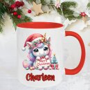 Personalisierte Weihnachtstasse Einhorn – 5 zauberhafte Motive zur Auswahl Merry Christmas Tafel