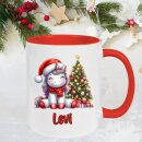 Personalisierte Weihnachtstasse Einhorn – 5 zauberhafte Motive zur Auswahl Merry Christmas Tafel