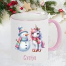 Personalisierte Einhorn-Weihnachtstasse – Rosa...