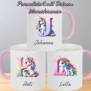 Personalisierte Einhorn-Tasse mit Buchstaben &...