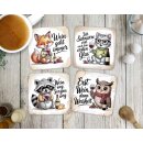 Untersetzer mit lustigen Weinmotiven – bedruckte...