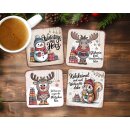 Weihnachts-Untersetzer mit süßen Wintermotiven...