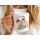 Personalisierbare Tasse „Danke von Herzen“ | Süßes Faultier mit Blumen – Geschenk zum Danke sagen