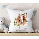 Personalisiertes Pferde-Kissen mit Name – 40x40 cm...
