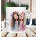 Freundschafts-Tasse „Side by Side, always“ – Geschenk für beste Freundinnen