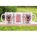 Hundetasse „Mein Herz gehört einem Mops“...