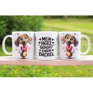 Hundetasse „Mein Herz gehört einem Dackel“ – Geschenk für Dackel-Liebhaber