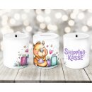 Spardose „Shoppingkasse“ mit Bär –...