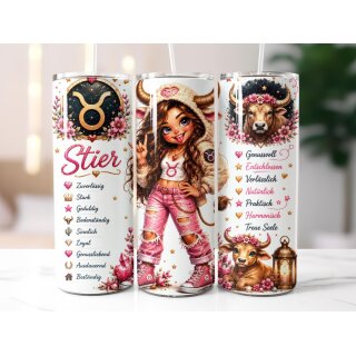 Thermobecher Sternzeichen Stier – 590 ml Edelstahl Tumbler mit astrologischem Stier-Motiv
