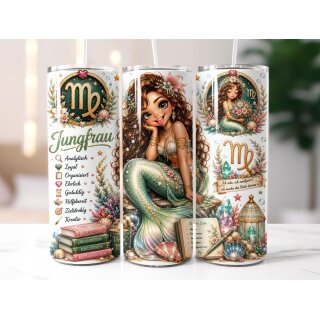 Thermobecher Sternzeichen Jungfrau – 590 ml Edelstahl Tumbler mit astrologischem Jungfrau-Motiv