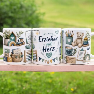 Erzieher mit Herz Tasse – Wertschätzendes Geschenk für Erzieher, Pädagogen & Kita-Helden