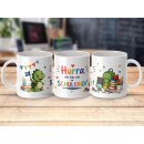 Schulkind Tasse Dino – Hurra ich bin ein Schulkind...