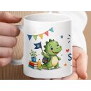 Schulkind Tasse Dino – Hurra ich bin ein Schulkind | Geschenk zur Einschulung für Jungen