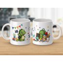 Schulkind Tasse Dino – Hurra ich bin ein Schulkind | Geschenk zur Einschulung für Jungen