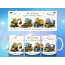 Schulkind Tasse Dino Baustelle – Auf ins Abenteuer...