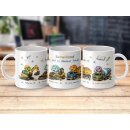 Schulkind Tasse Dino Baustelle – Auf ins Abenteuer Schule | Geschenk zur Einschulung für kleine Baustellenfans
