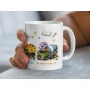 Schulkind Tasse Dino Baustelle – Auf ins Abenteuer Schule | Geschenk zur Einschulung für kleine Baustellenfans