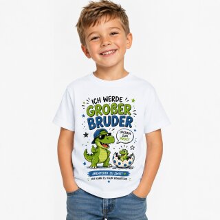 Kinder T-Shirt „Ich werde großer Bruder“ mit Dino