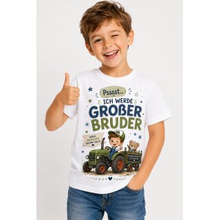 Kinder T-Shirt „Pssst... Ich werde großer Bruder“ mit Traktor