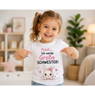 Kinder T-Shirt „Pssst... Ich werde große Schwester“ mit Häschen