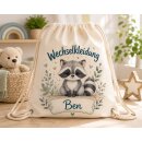Personalisierter Turnbeutel Waschbär mit Name...