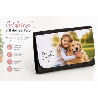 Personalisierte Geldbörse mit Wunschfoto – Kunstleder Geldbeutel mit Fotodruck