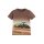 S&C Kinder T-Shirt H612 – Braunes Kinder-Shirt mit großem Deutz-Fahr Traktor-Motiv und Rundballenpresse