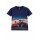 S&C Kinder T-Shirt H617 – Dunkelblaues Kinder-Shirt mit rotem Steyr Traktor und Bodenbearbeitungsgerät