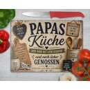 Glasschneidebrett „Papas Küche“ –...