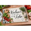 Glasschneidebrett „Kochen ist eine Form der...