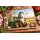 Glasschneidebrett Wichtel mit Traktor – Bauernhof-Motiv mit Herzen | 20 × 28,5 cm