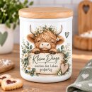 Keramikdose mit Holzdeckel „Kleine Dinge machen das...