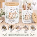 Spardose zur Taufe mit Teddybär – Keramikdose...