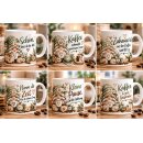 Keramiktasse Wichtel mit Kaffee – Gemütliche...