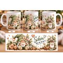 Keramiktasse Wichtel mit Kaffee – Gemütliche...
