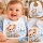 Personalisiertes Babylätzchen mit Namen – Teddybär mit Stern – Klettverschluss