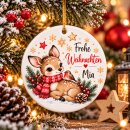 Personalisierter Weihnachtsanhänger Keramik mit...