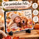 Personalisierte Schiefertafel 15 x 20 cm mit eigenem Foto & Wunschtext – Individuelles Fotogeschenk