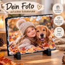 Personalisierte Schiefertafel 15 x 20 cm mit eigenem Foto & Wunschtext – Individuelles Fotogeschenk
