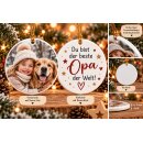 Personalisierter Keramikanhänger mit eigenem Foto & Wunschtext – beidseitig bedruckt – 7 cm
