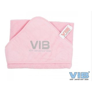 VIB® Baby Badetuch Kapuzentuch Very Important Baby rosa 100% Baumwolle