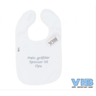VIB® Baby Lätzchen Velours bestickt - Opa größter Sponsor - Geschenk Geburt