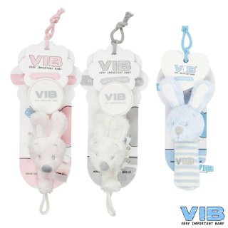 VIB® Baby Schnullerkette Plüsch Hase Schnullertier  - Geschenk Geburt